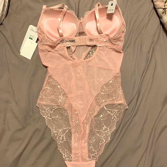 Pink Push-Up Lace Bodysuit - Picture 3 of 5